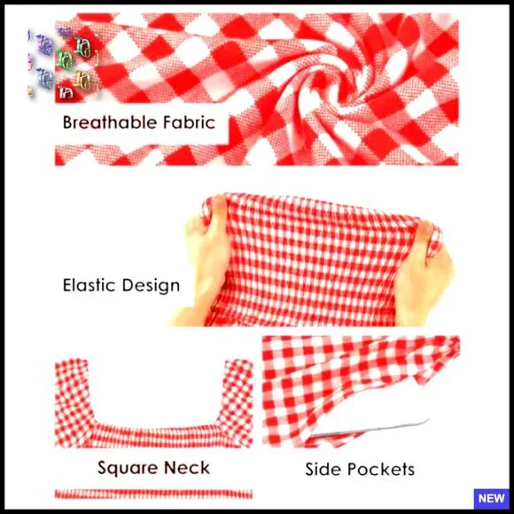 Square Neck Short Sleeve Smocked Maxi Dress Floral A-Line Plus Size Pocket - Picture 5 of 5